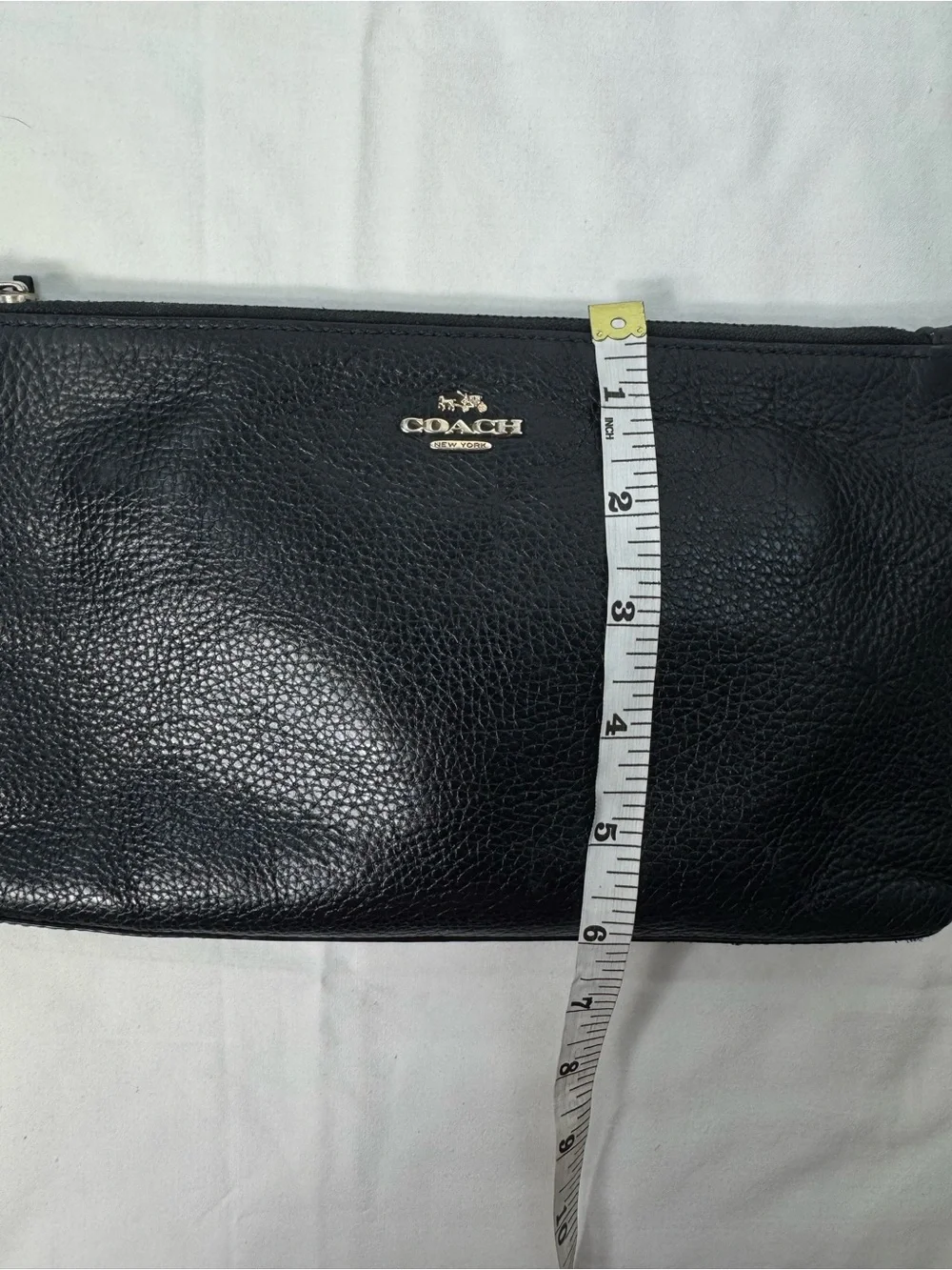Coach Black Pebbled‎ Leather Crossbody Wristlet 25 Clutch Bag